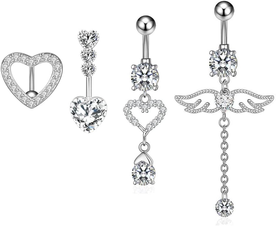 316L Surgical Steel Belly Button Rings Round - WISHINGTHING