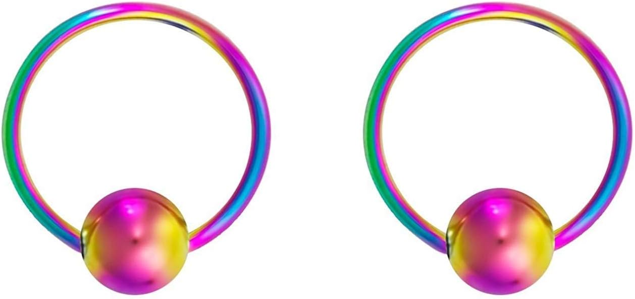 316L Surgical Steel Captive Bead Piercing Hoop (Pair) - WISHINGTHING