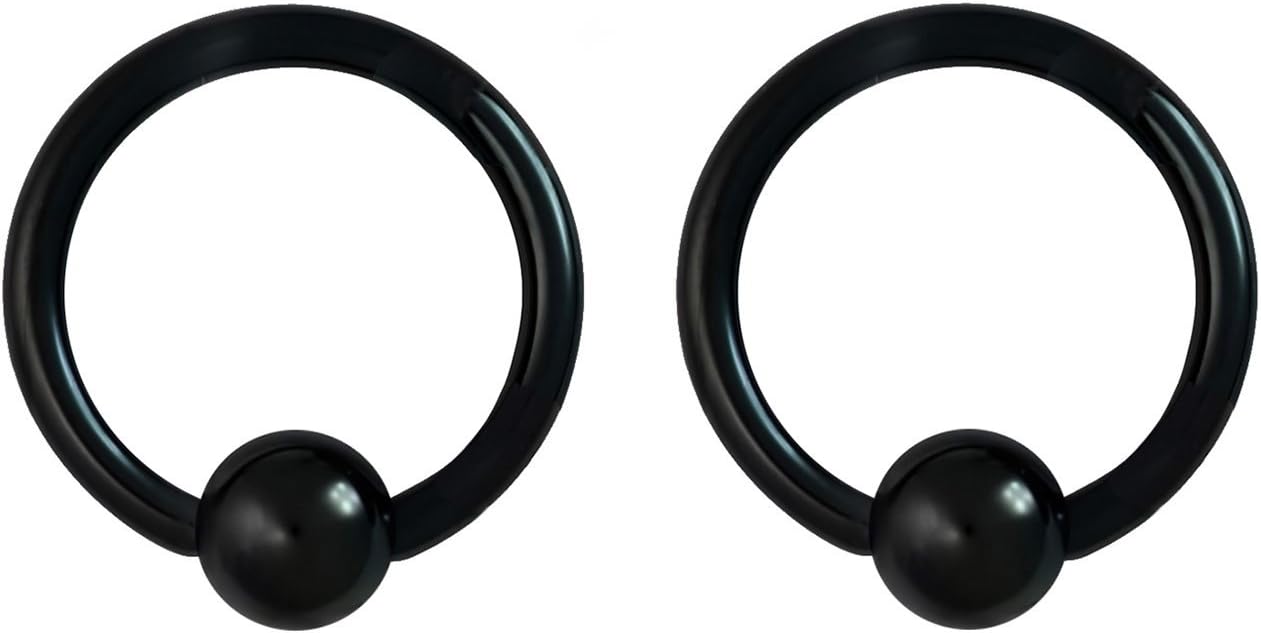 316L Surgical Steel Captive Bead Piercing Hoop (Pair) - WISHINGTHING