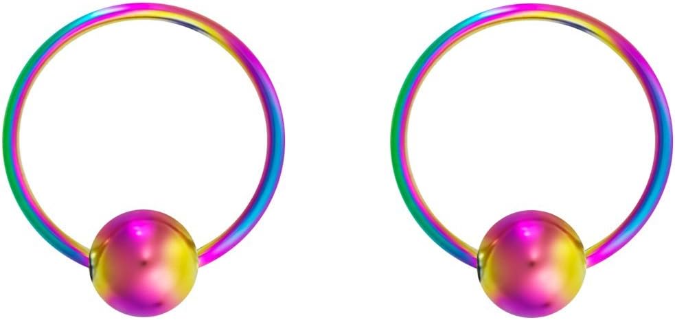 316L Surgical Steel Captive Bead Piercing Hoop (Pair) - WISHINGTHING