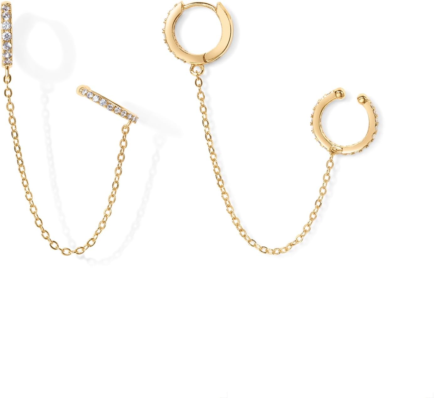 14K Gold Chain Earrings - WISHINGTHING