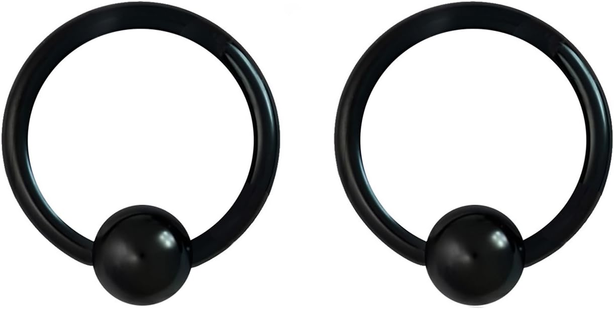 316L Surgical Steel Captive Bead Piercing Hoop (Pair) - WISHINGTHING