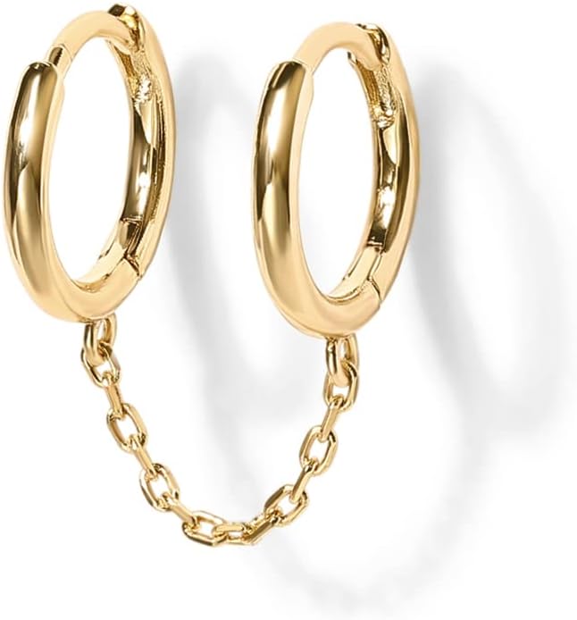 14K Gold Chain Earrings - WISHINGTHING