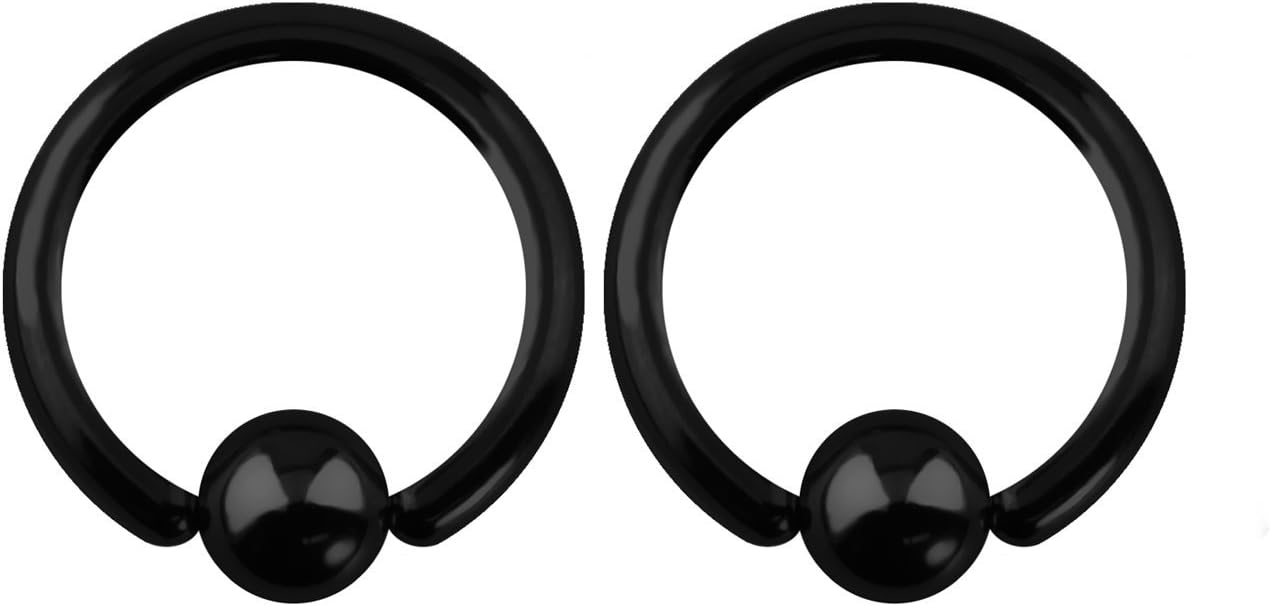 316L Surgical Steel Captive Bead Piercing Hoop (Pair) - WISHINGTHING