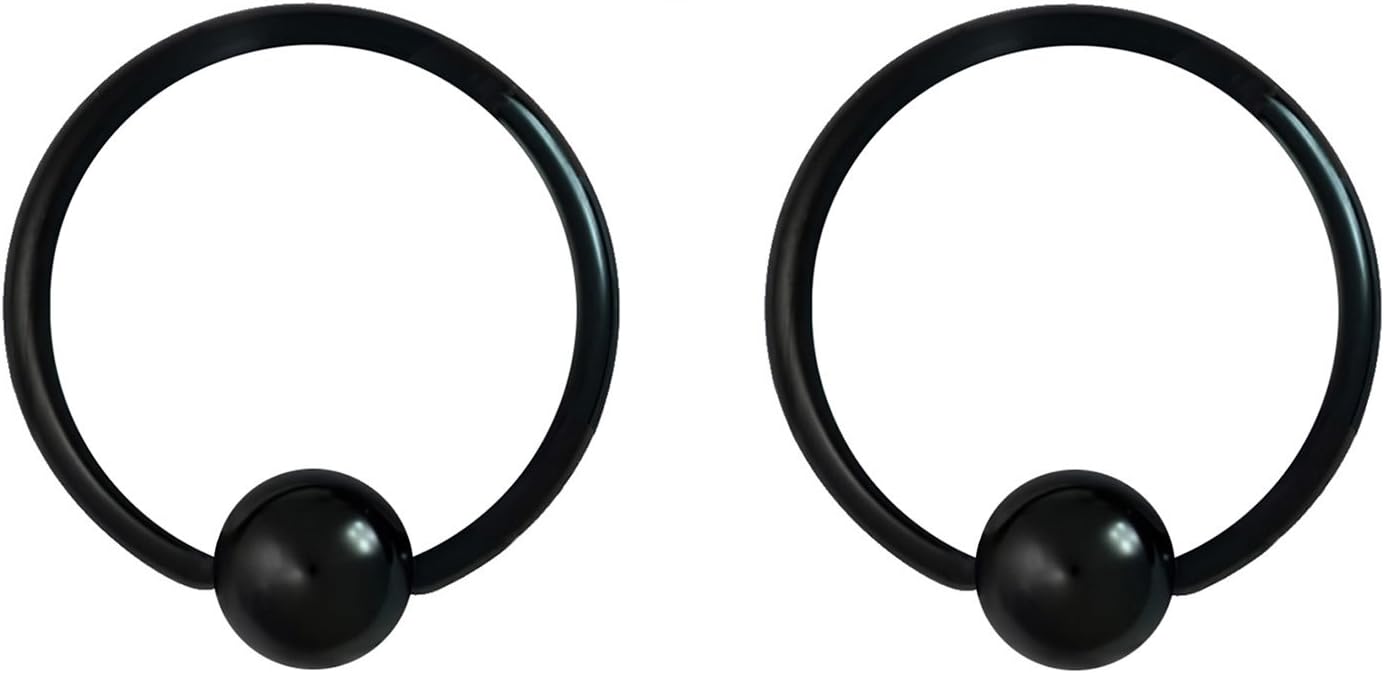 316L Surgical Steel Captive Bead Piercing Hoop (Pair) - WISHINGTHING