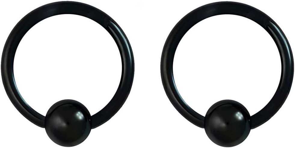 316L Surgical Steel Captive Bead Piercing Hoop (Pair) - WISHINGTHING