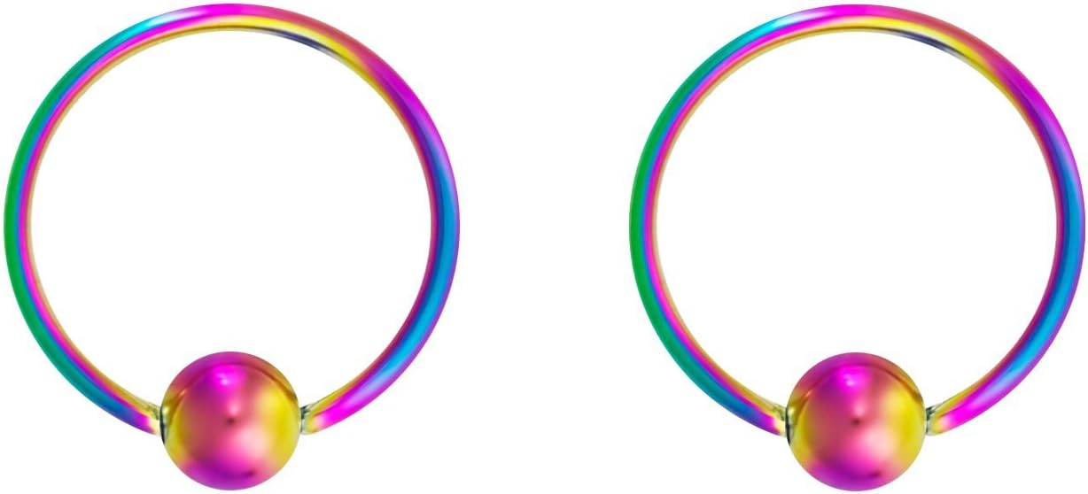 316L Surgical Steel Captive Bead Piercing Hoop (Pair) - WISHINGTHING