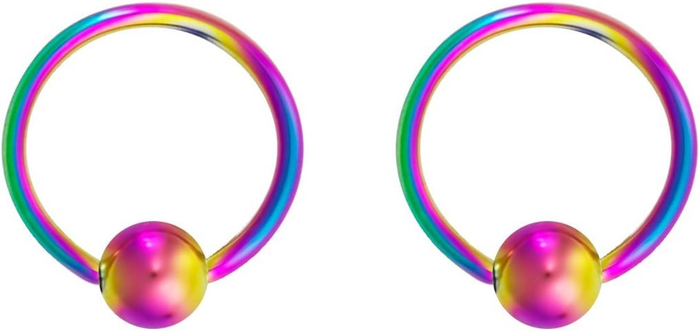 316L Surgical Steel Captive Bead Piercing Hoop (Pair) - WISHINGTHING