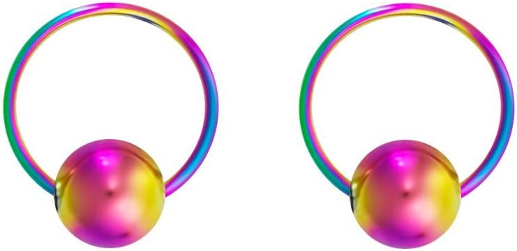 316L Surgical Steel Captive Bead Piercing Hoop (Pair) - WISHINGTHING