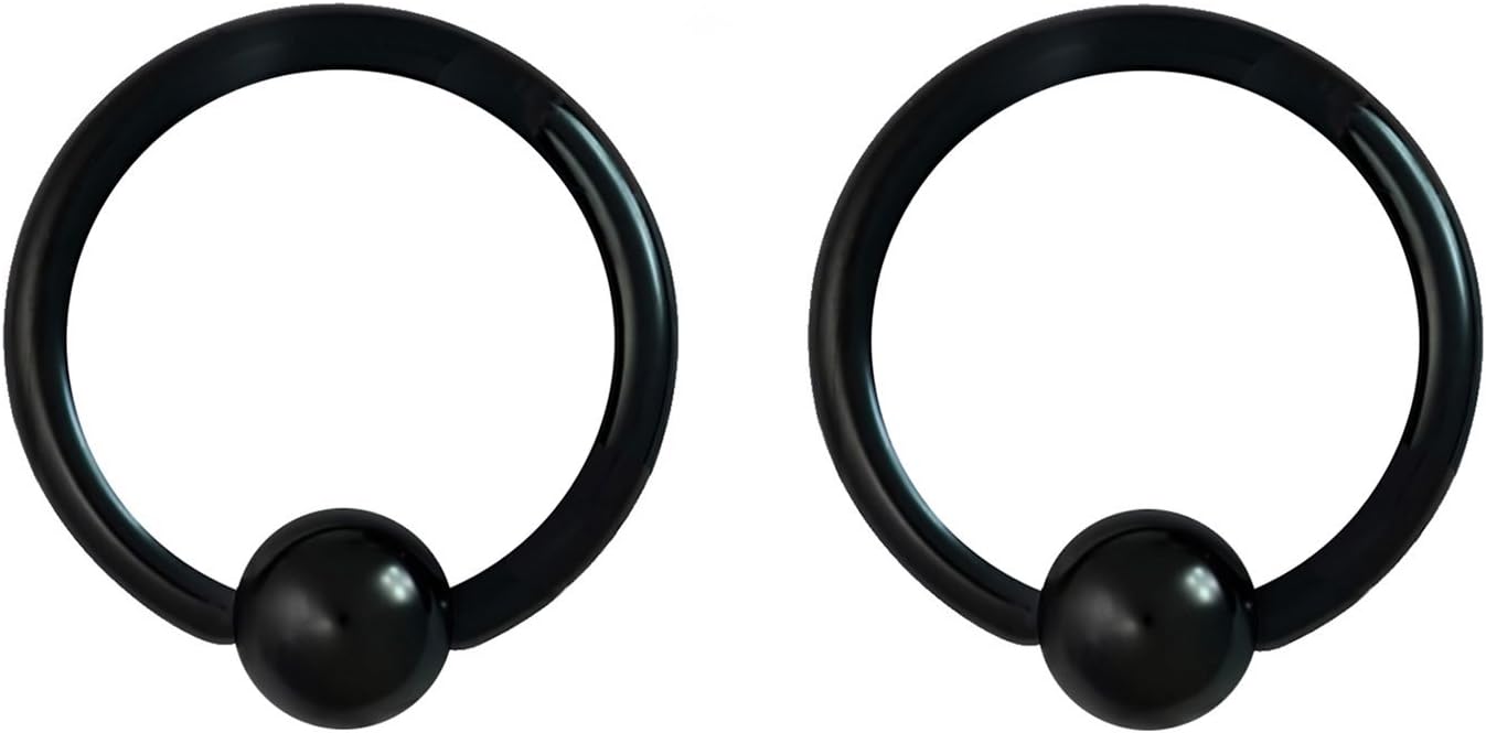 316L Surgical Steel Captive Bead Piercing Hoop (Pair) - WISHINGTHING