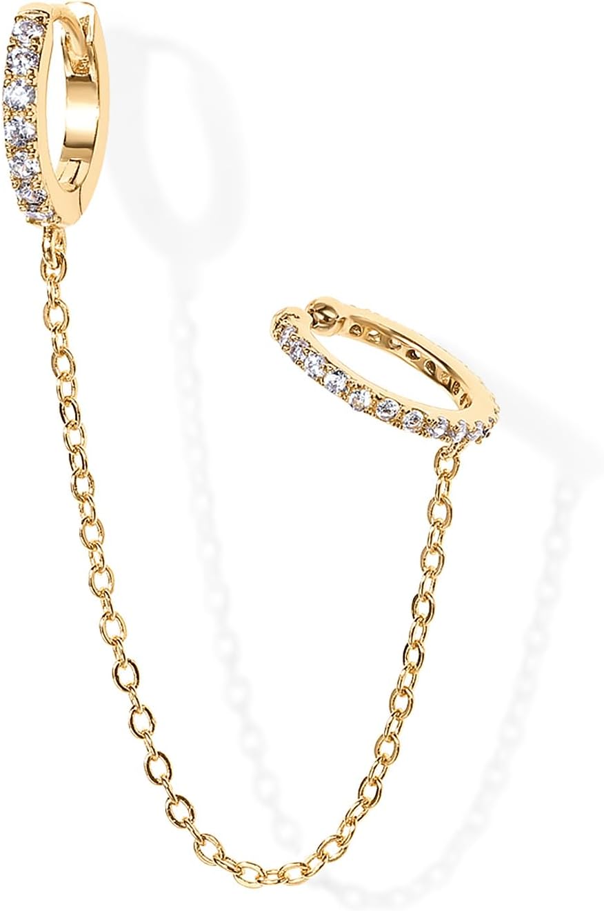 14K Gold Chain Earrings - WISHINGTHING