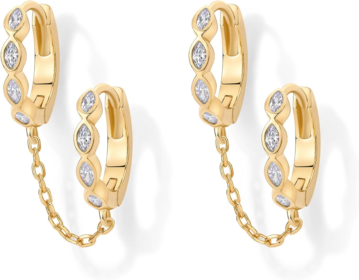 14K Gold Chain Earrings - WISHINGTHING