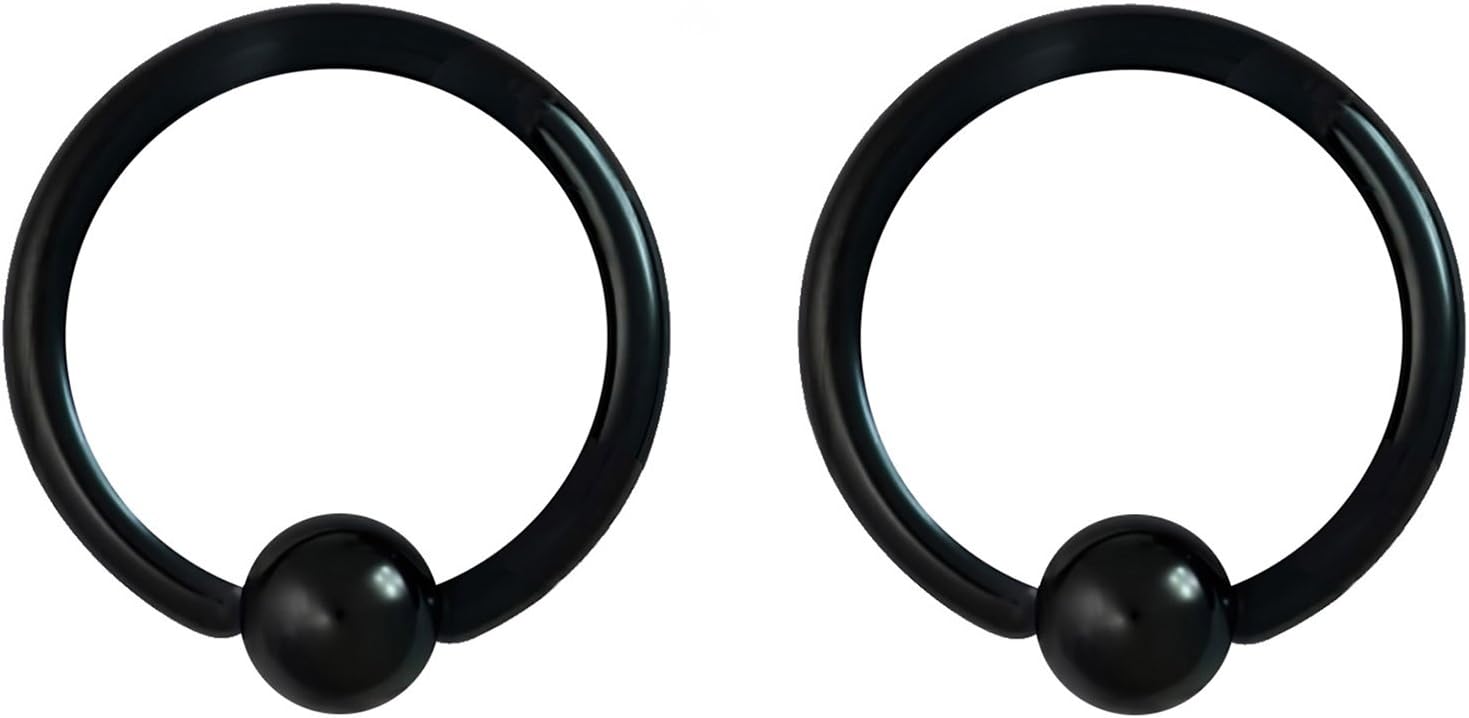 316L Surgical Steel Captive Bead Piercing Hoop (Pair) - WISHINGTHING