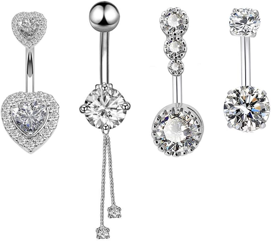 316L Surgical Steel Belly Button Rings Round - WISHINGTHING