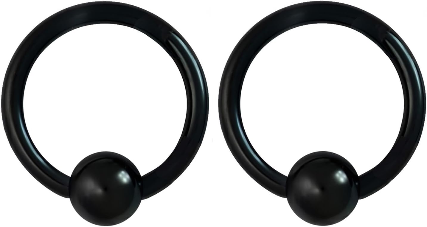 316L Surgical Steel Captive Bead Piercing Hoop (Pair) - WISHINGTHING