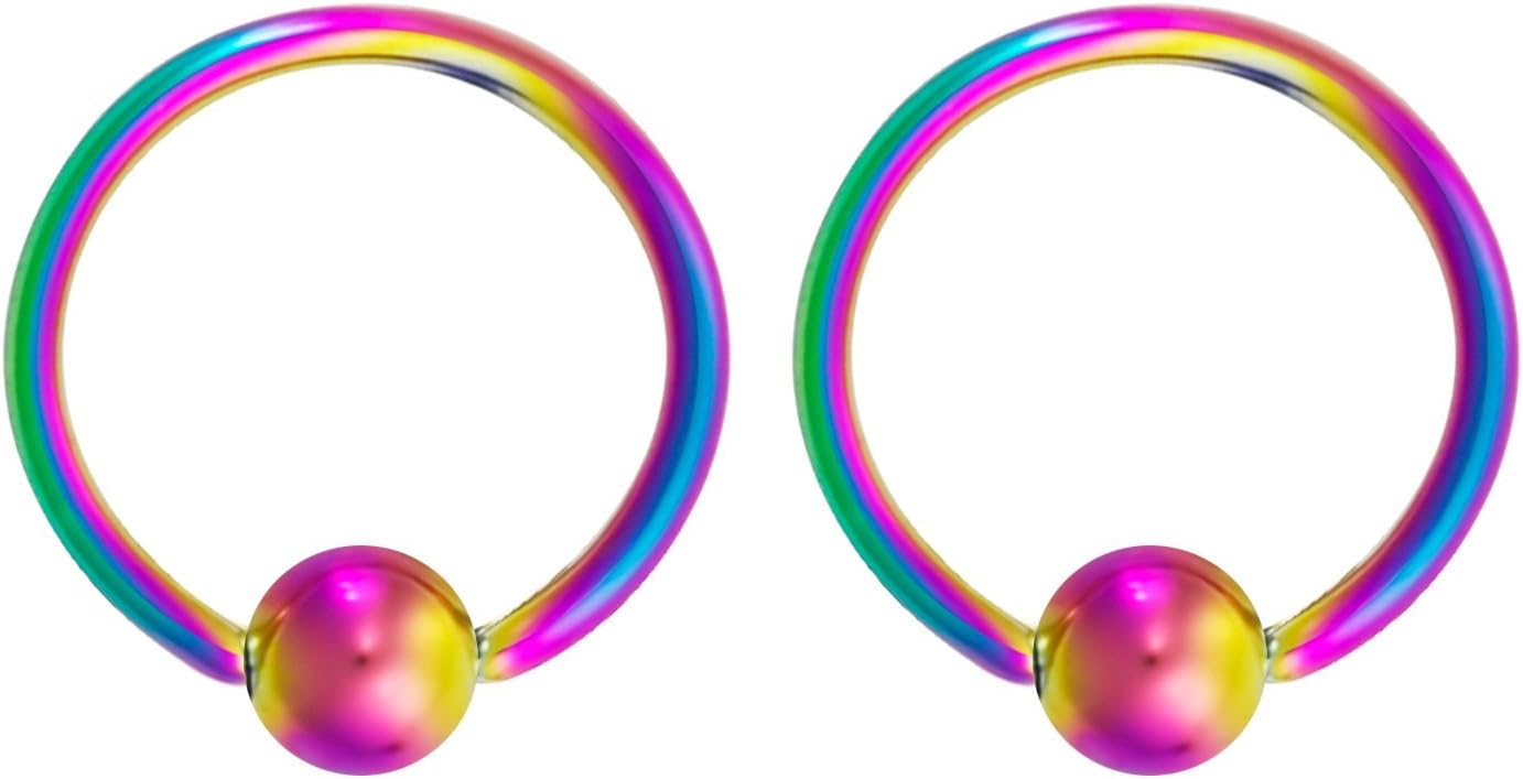 316L Surgical Steel Captive Bead Piercing Hoop (Pair) - WISHINGTHING