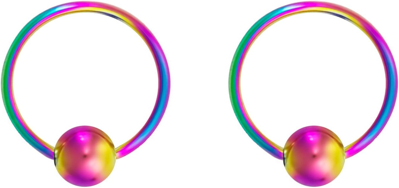 316L Surgical Steel Captive Bead Piercing Hoop (Pair) - WISHINGTHING