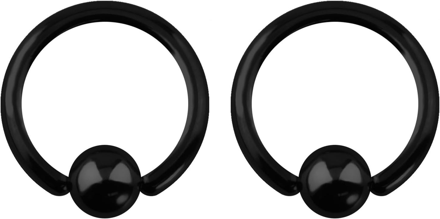 316L Surgical Steel Captive Bead Piercing Hoop (Pair) - WISHINGTHING