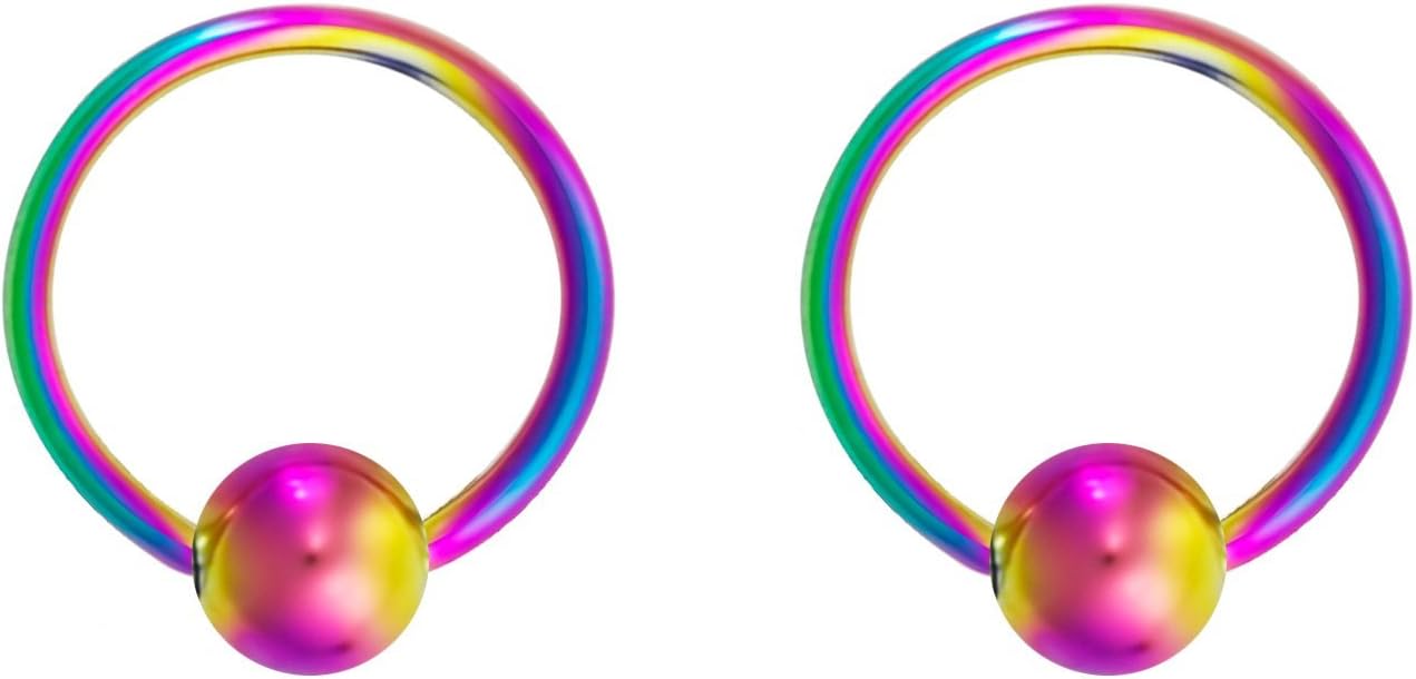 316L Surgical Steel Captive Bead Piercing Hoop (Pair) - WISHINGTHING