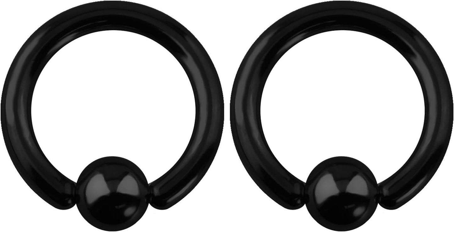 316L Surgical Steel Captive Bead Piercing Hoop (Pair) - WISHINGTHING