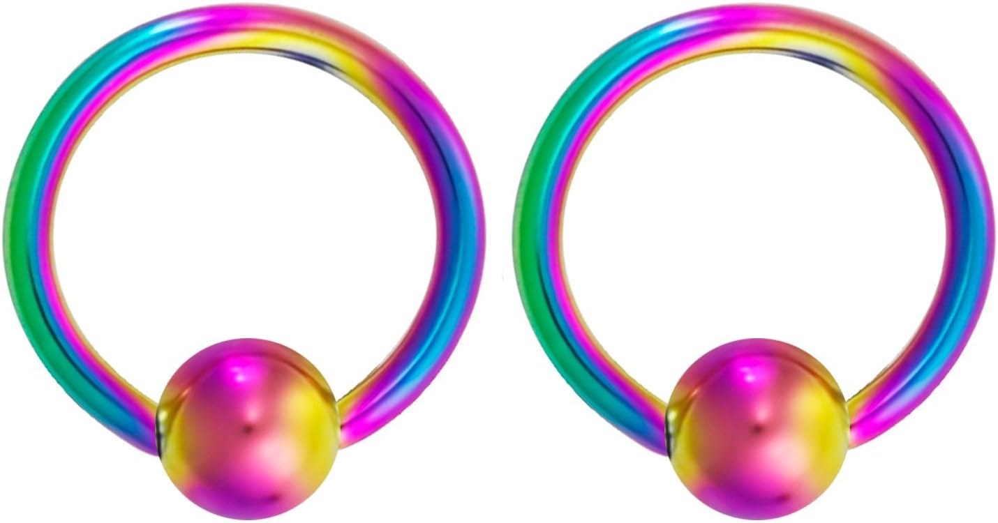 316L Surgical Steel Captive Bead Piercing Hoop (Pair) - WISHINGTHING