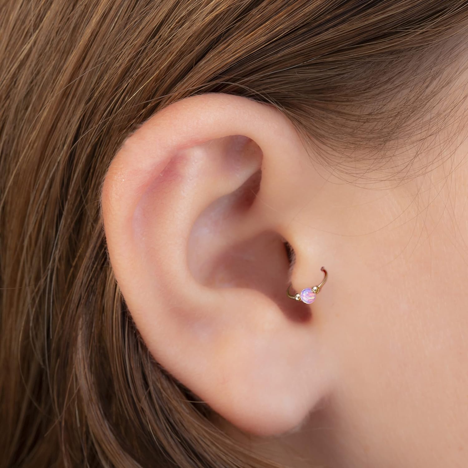 14K Gold Cartilage Helix Earring - WISHINGTHING