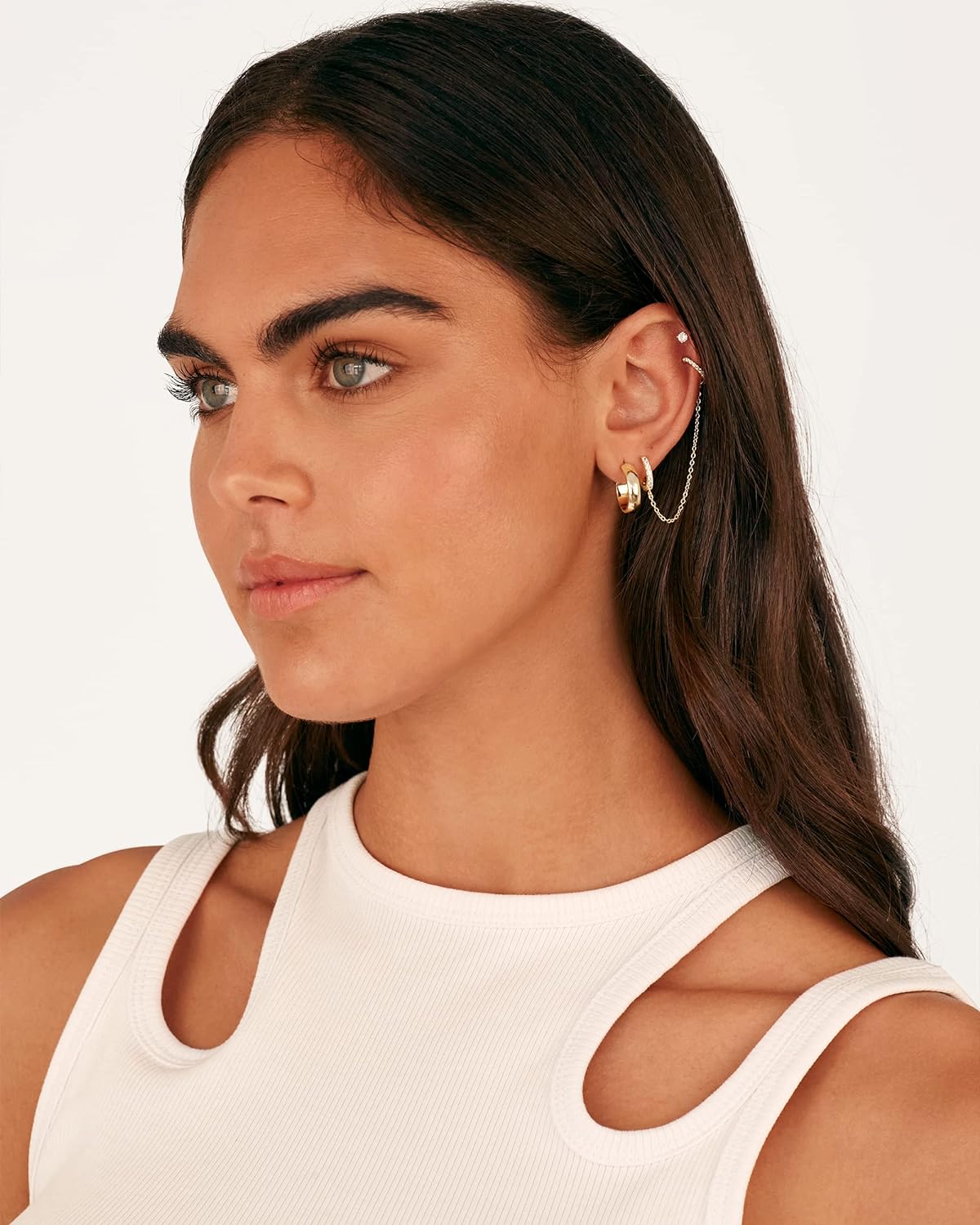 14K Gold Chain Earrings - WISHINGTHING